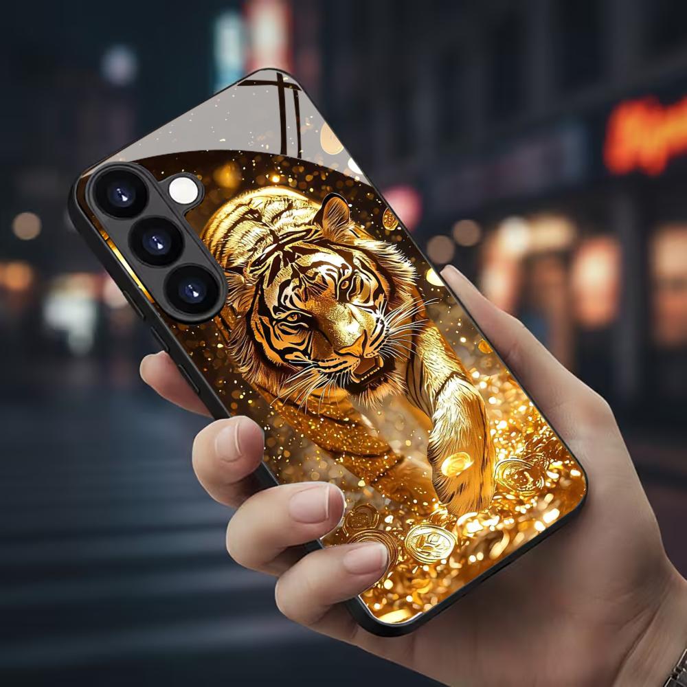 Samsung Galaxy S25 - Tiger-Muster Glas-Handyhülle für Samsung Galaxy S26